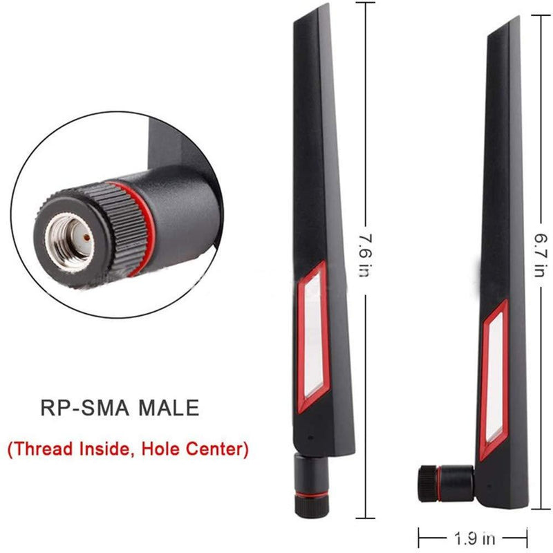 WiFi Antenna Dual Band 2.4GHz 5.8GHz 10 DBI RP-SMA Router for PCI-E WiFi Network Card USB Wireless Adapter Security IP Camera and ASUS RT-AC68u