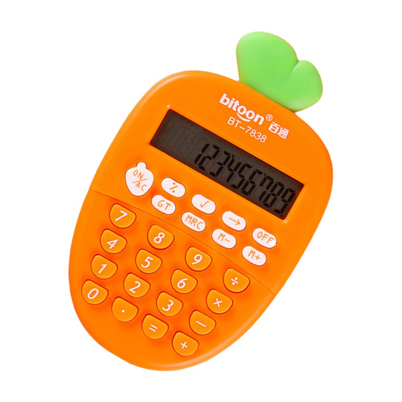 Toyvian Small Electronic Calculator Carrot Shape 12-Digit Portable Calculator Study Office School Supplies for Kids Students