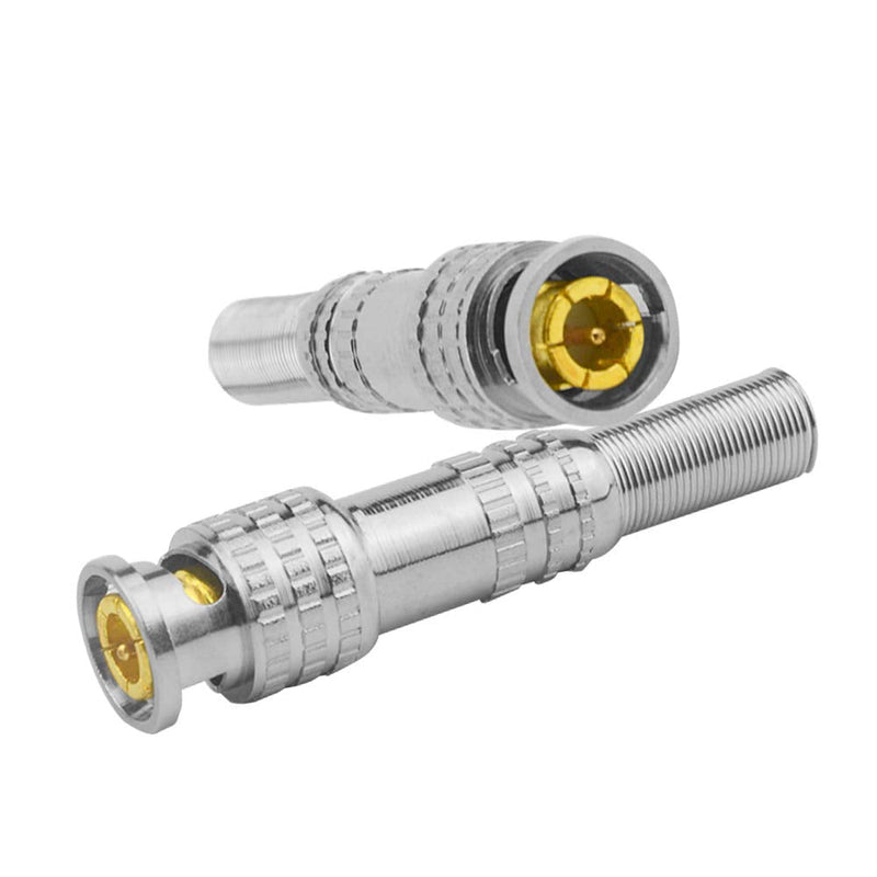 WMYCONGCONG 20 PCS BNC Male Coaxial Connectors RG59 RG6 Coaxial Terminal Screw On Brass Connector for CCTV Security Video Surveillance Camera Use