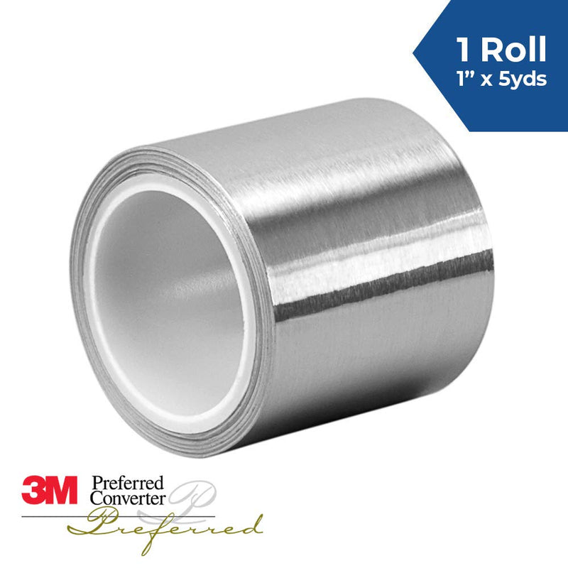 3M 3311 Silver Aluminum Foil Tape - 1 in. x 5 yd. Vapor Resistant Rubber Adhesive Foil Tape Roll. Adhesives and Tapes