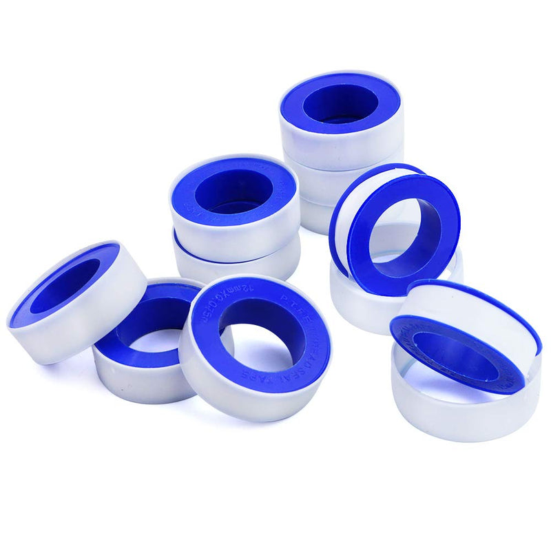 SKPPC 30 Pieces 1/2 Inch Duct Tape Teflon Tape Industrial Thread Seal Tapes Plumbing Waterproof Seal Tape for Plumber, Air Head, Thread Pipe, 1/2 x 394 Inch