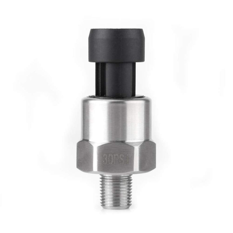 1/8" NPT Thread Stainless Steel Pressure Sensor, Fuel Pressure Sending, High Temperature 30 Psi Pressure Transducer for Oil Fuel Air Water(30PSI) 30PSI
