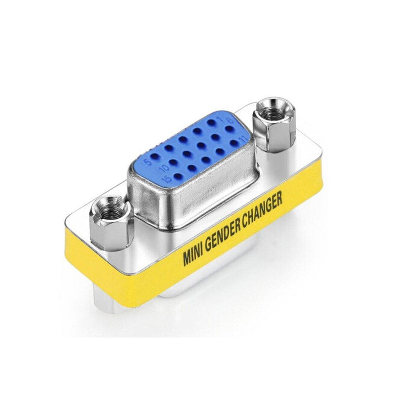SVGA Connector, WOVTE DB HD New 15 VGA SVGA KVM Female to Female Gender Changer Adapter Coupler Pack of 2 2Packs