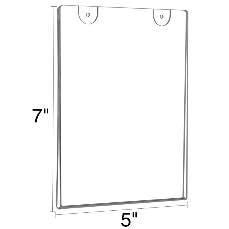 NIUBEE 5x7 Acrylic Wall Sign Holder Vertical, Clear Plastic Ads Frame for Paper, Bonus with 3M Tape and Mounting Screws(6 Pack) 5×7