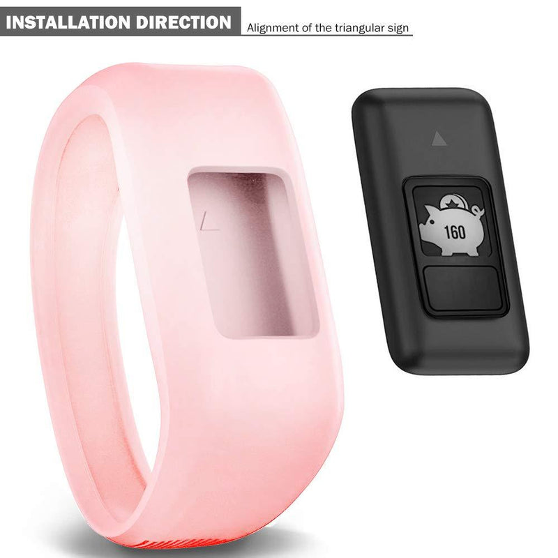 iBREK for Garmin Vivofit jr/jr 2/3 Bands, Silicon Stretchy Replacement Watch Bands for Kids Boys Girls Small Large(No Tracker)-Small,Phosphorescent Pink Phosphorescent Pink