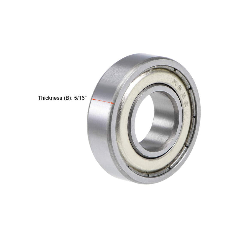 uxcell R8ZZ Deep Groove Ball Bearings 1/2"x1-1/8"x5/16" Double Shielded Chrome Steel Z2 2pcs 1/2"x1-1/8"x5/16"