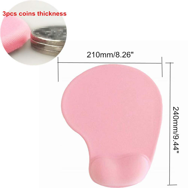 Office Mousepad with Gel Wrist Support - Ergonomic Gaming Desktop Memory Foam Mouse Pad Wrist Rest - Silicone Non-Slip Rubber Base, Premium-Textured Mouse Pad for Laptop Computer (Pink)