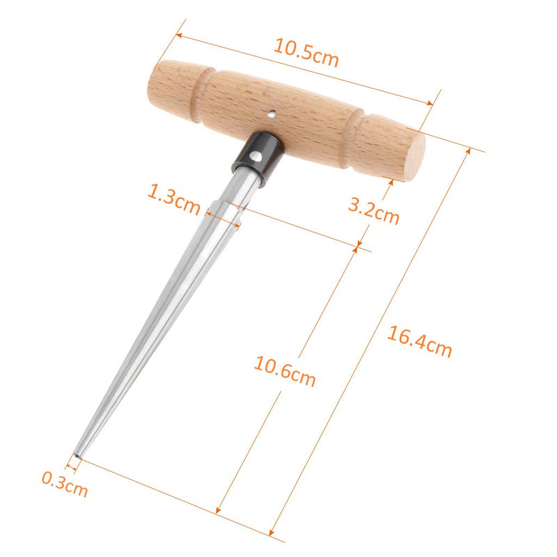 Alnicov T-Handle Tapered 4 Fluted Hand Reamer Guitar Woodworker Cutting Tool
