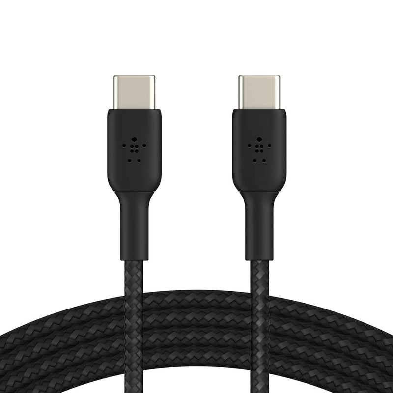 Belkin 3.3ft Boost Charge Braided USB-C to USB-C Cable for Galaxy S23, S22, Note10, Note9, Pixel 7, Pixel 6, iPad Pro, & More - Black