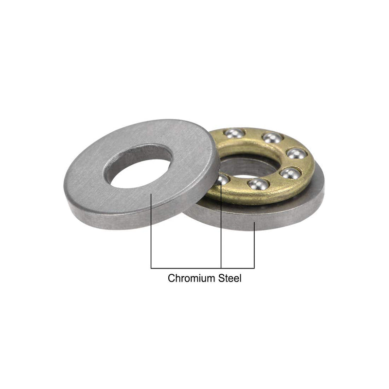 uxcell F4-10M Thrust Ball Bearings 4mm x 10mm x 4mm Chrome Steel Single Direction 5pcs 4mmx10mmx4mm