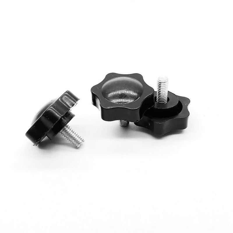 10pcs M6-1.0x12mm Star Hand Knobs,Plastic Black Cap Clamping Knob.(Size: 32×6×12) M6x12