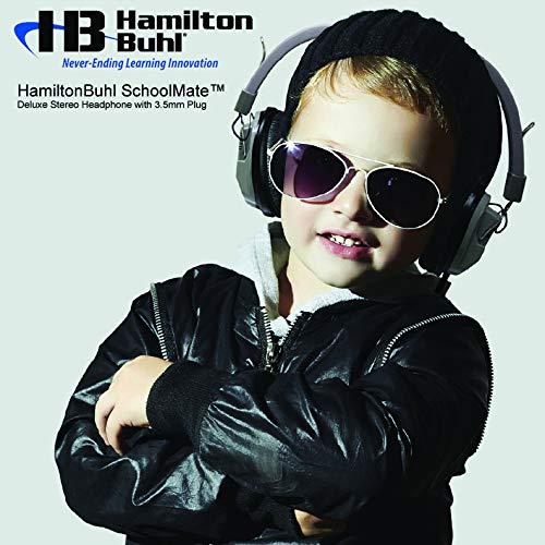 HamiltonBuhl SchoolMate Deluxe Stereo Headphone Gray with 3.5mm Plug