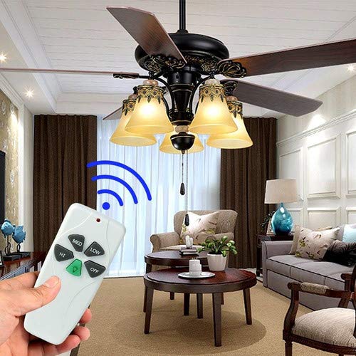 Universal Ceiling Fan Remote Control Kit with dimmer for 3 Speed AC Ceiling Fan Replacement for Hampton Bay Hunter KUJCE9103 FAN-53T Kit, Yellow Control kit (RC-53T/18R)