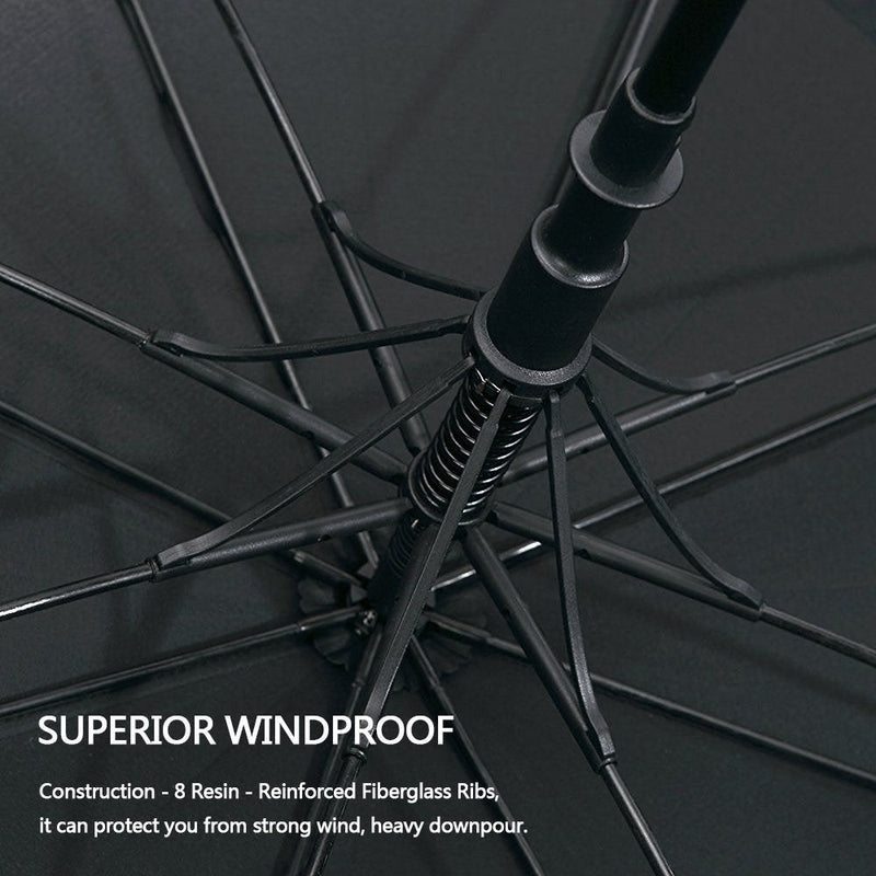 G4Free 54/62/68 Inch Automatic Open Golf Umbrella Extra Large Oversize Double Canopy Vented Windproof Waterproof Stick Umbrellas Black 54 inch