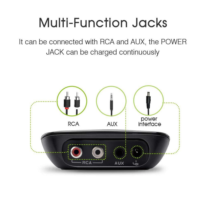 Esinkin Bluetooth Receiver Wireless Audio Adapter 4.0（NFC-Enabled） for HD Music Stereo Sound System