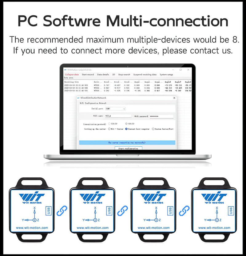 WT901WiFi Wireless Connection PC + Serve Saved 9 Axis AHRS Sensor 3 Axis Tilt Angle Inclinometer Accelerometer Gyroscope Magnetic Field mpu9250 module provides PC/Android/Server software