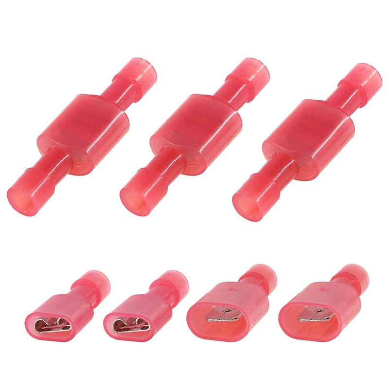 Glarks 50pcs 22-16 Gauge Fully Insulated Female Male Spade Nylon Quick Disconnect Electrical Insulated Crimp Terminals Connectors Assortment Kit