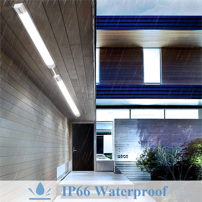 Utility LED Shop Light Fixture 2FT 4FT with Plug, Airand Waterproof Linkable LED Tube Light 5000K Under Cabinet Lighting,1800 LM LED Ceiling and Closet Light 18W, Corded Electric with ON/Off Switch 2 FT/With Plug