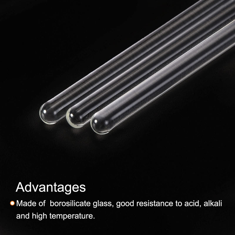MECCANIXITY Borosilicate Glass Stick 5.91" Length 6mm Dia Stir Rod Mixing Tools with Both Ends Round for Lab Kitchen Science 6Pcs 5.91" x 0.24"