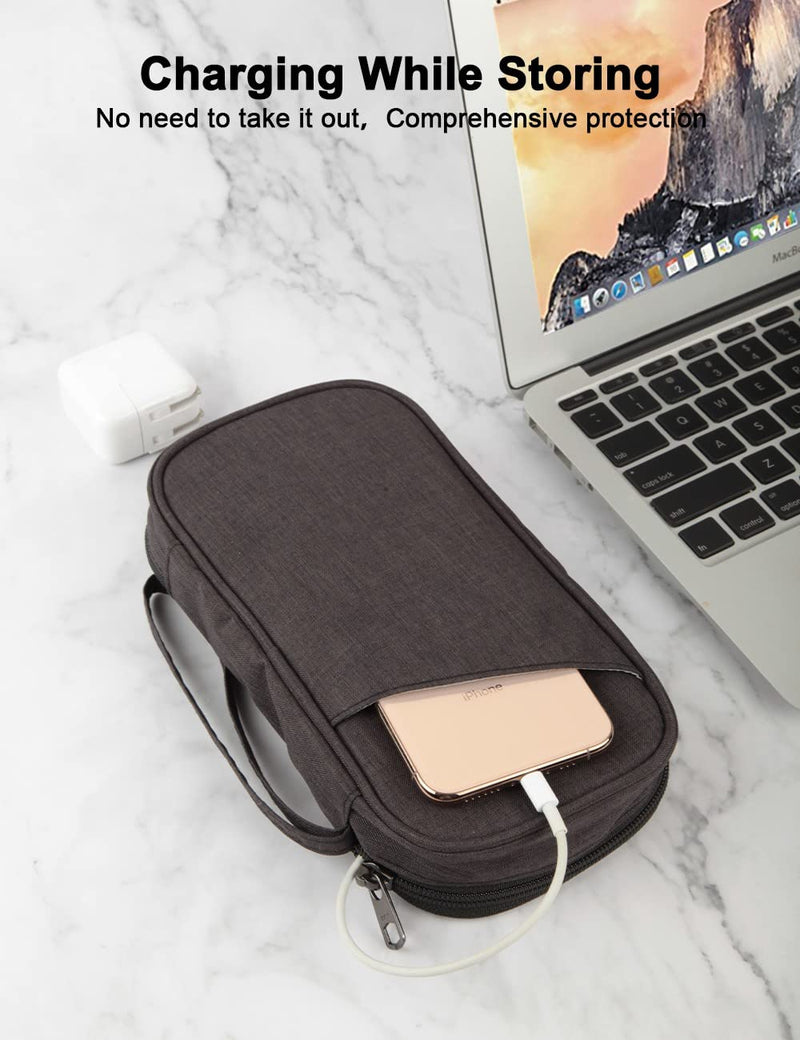 GOX Electronic Organizer Small Travel Cable Organizer Bag for Hard Drives,Cables,USB, SD Card,Black Black