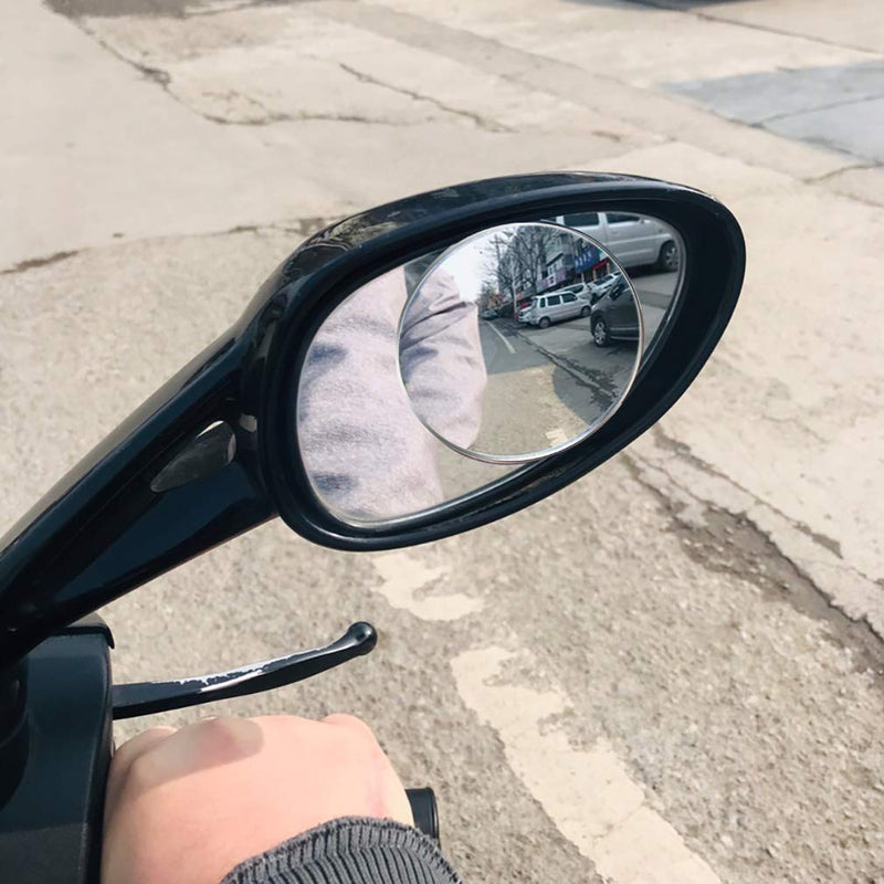 ESreake 2PCS Non-adjustable Large Stick-on Convex Blind Spot Mirror,3.75" HD Glass Big Round Convex Rear View Mirror,Strong Adhesive Mirror for Car, Van, SUV and Trucks (3-3/4"(95mm), Frameless) 3-3/4"(95mm)