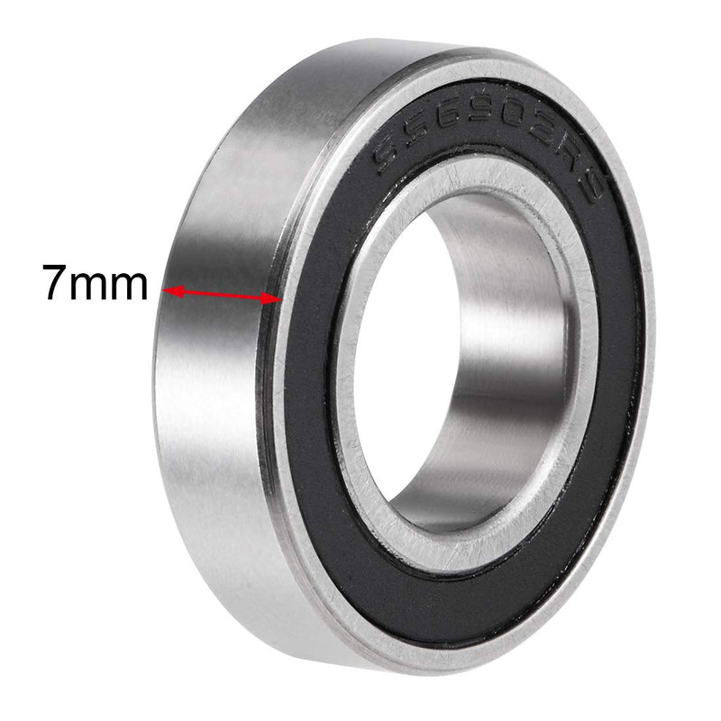 uxcell S6902-2RS Deep Groove Ball Bearings 15mm x 28mm x 7mm Double Sealed 440C Stainless Steel 2pcs 15x28x7mm