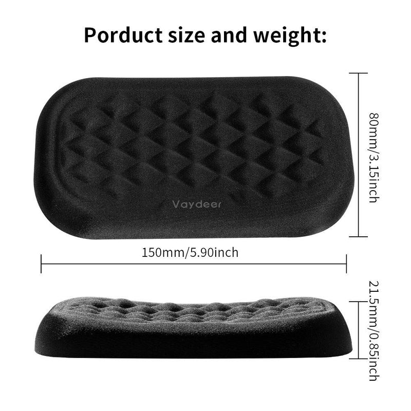 Mouse Wrist Rest Pad Padded Memory Foam Hand Rest Support for Office, Computer, Laptop, Typing and Wrist Pain Relief and Repair (5.91 inch, Black) mouse wrist rest 5.9inch