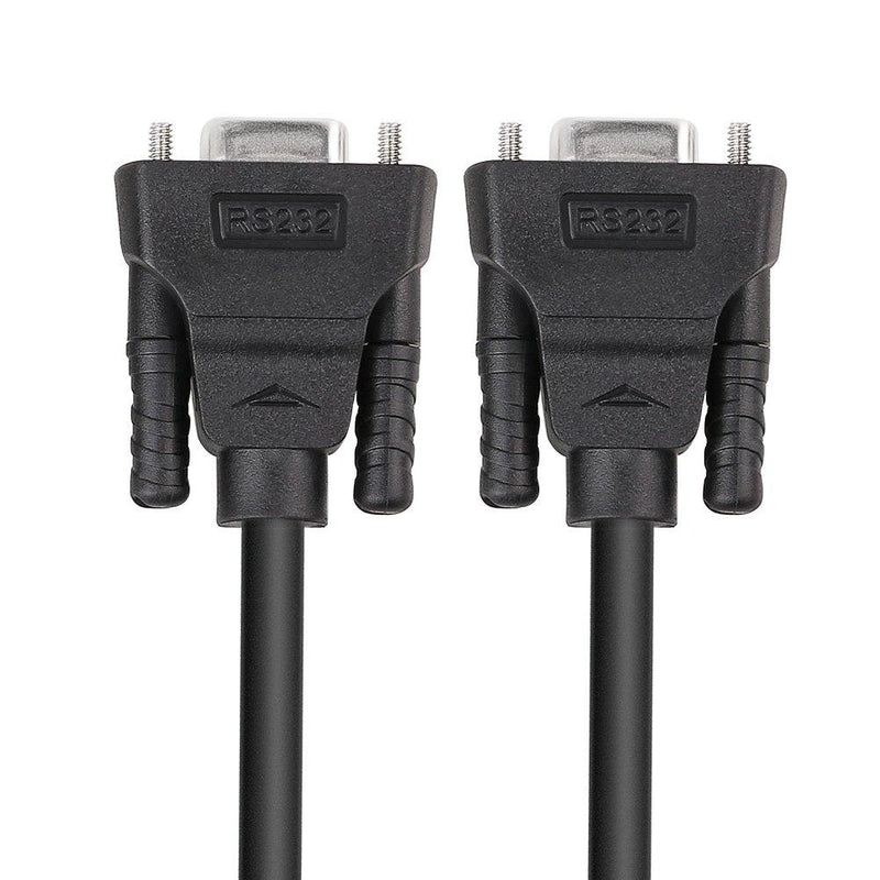 DTECH DB9 RS232 Serial Cable Female to Female Null Modem Cord Cross TX RX line for Data Communication (10 Feet, Black) 10ft