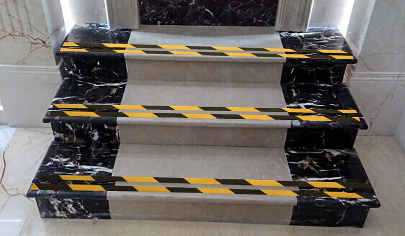 Anti Slip Tape, High Traction,Strong Grip Abrasive, Not Easy Leaving Adhesive Residue, Indoor & Outdoor (1" Width x 190" Long, Black/Yellow) 1" Width x 190" Long