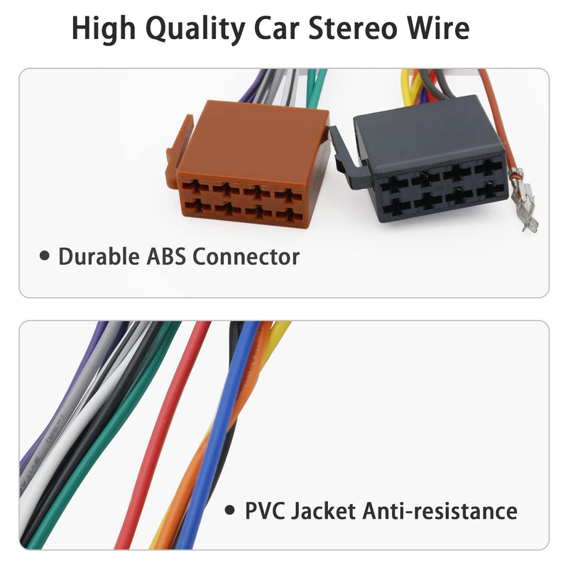 Fiegromech ISO Car Radio Stereo Wire Cable for 2002-2007 Dodge RAM Jeep Chrysler Radio Wiring Harness Power Speaker Adapter