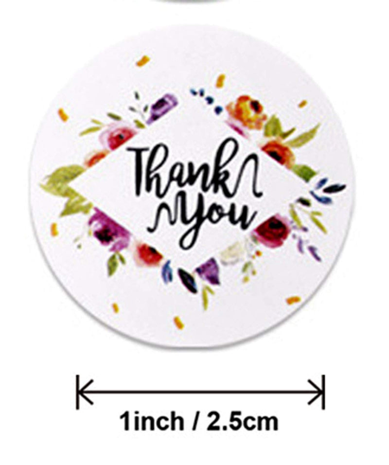 1000pcs Thank You Stickers 1'' Round Adhesive Labels ,500 Per Roll ,Decorative Sealing Stickers for Christmas Gifts, Wedding, Party (A-33 8 Different Design)