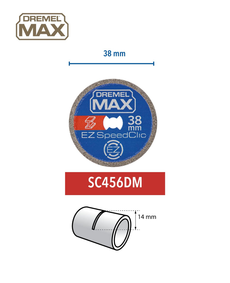 Dremel MAX Heavy Duty Cutting Disc (SC456DM) Metal Cutting Disc with EZ SpeedClic System, 38mm Max Life CBN Coated Cutting Disc