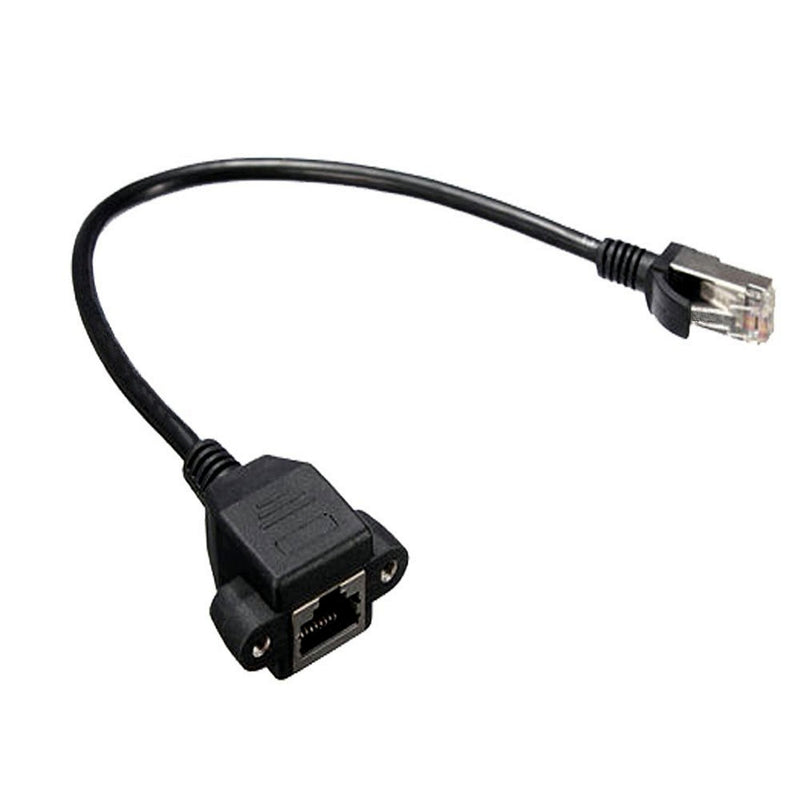 Ethernet Extension Cable, ANRANK EC45030AK RJ45 Male to Female Ethernet LAN Network Extension Cable Black - 1FT/0.3M