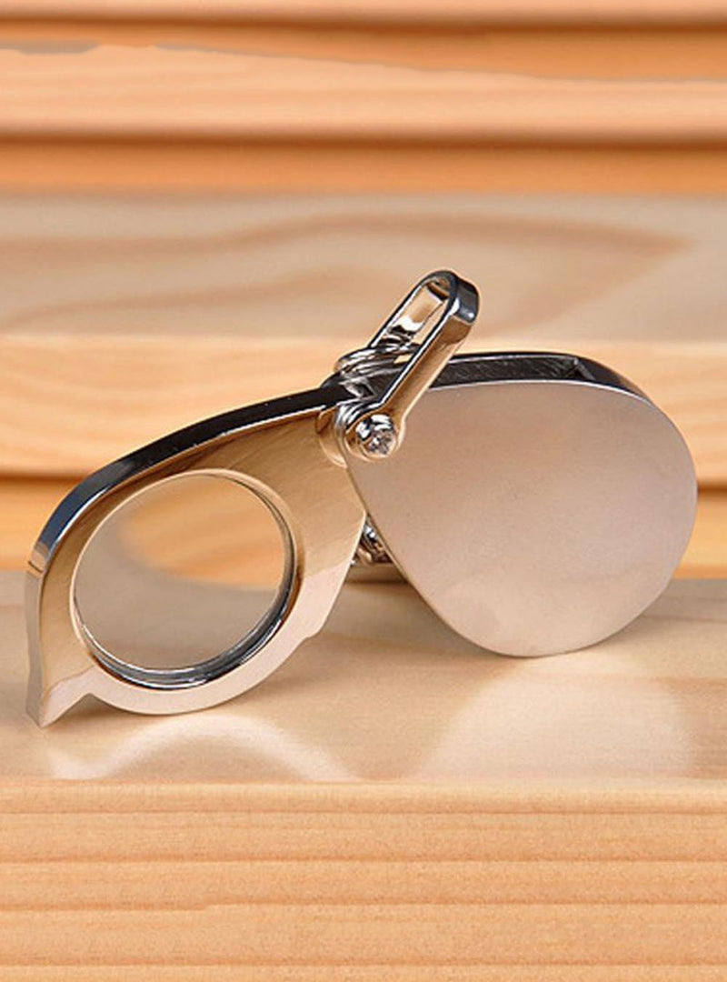 15x Pocket Magnifier Gift Metal Folding Magnifying Glass with Key Chain Jewelry Loupe Lens 20mm for Reading Maps, Labels, Crafts,Coins, Inspection, Low Vision 15x