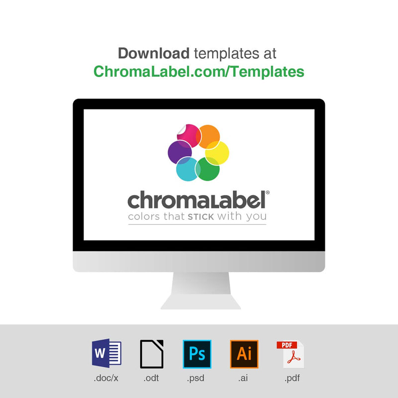 ChromaLabel 1-1/2 x 1-1/2 Inch Printable Labels, Compatible with Laser and Inkjet Printers, 750 Pack, 25 Sheets, White