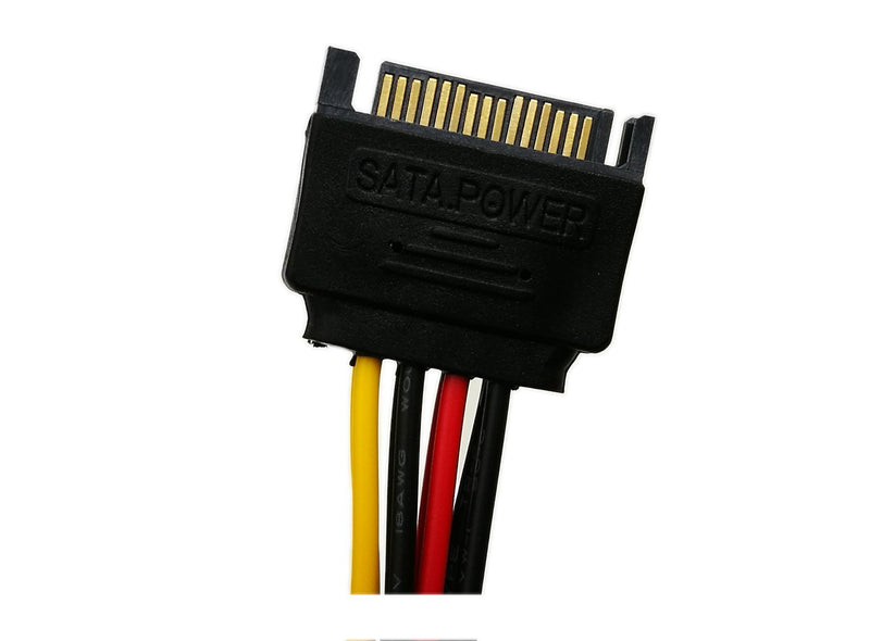 zdyCGTime 6 Inch Sata 15-Pin Male to Dual 4 Pin Molex Lp4 Female IDE Hard Drive Power Y-Adapter Converter Cable,Male to Female for 12V/5V IDE HDD DVD