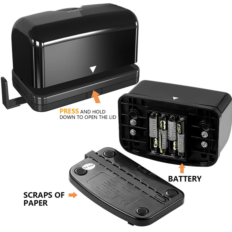 Electric 2 Hole Punch,VEYETTE Black Hole Punch,Punches Up to of 12-15 Sheets Paper, AC or Battery Black2hole