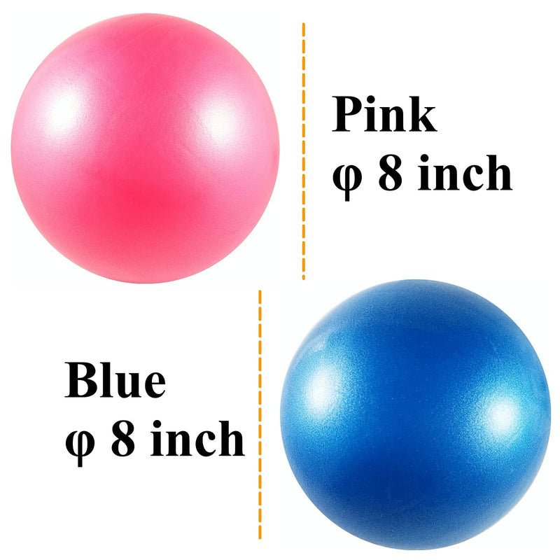BATDIYOW 2 Exercise Balls Kit with Hand Pump Mini Fitness Yoga Ball 8 inch for Yoga Pilates Body Balance