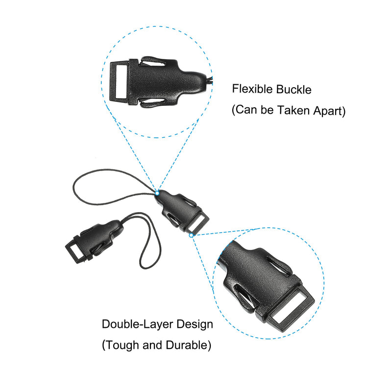 PATIKIL Camera Strap Loops Connector, 6Pcs ABS Plastic Quick Release Neck Shoulder Strap Buckle Adapter for Outdoor Photography Camera Binocular Eyelet, Black