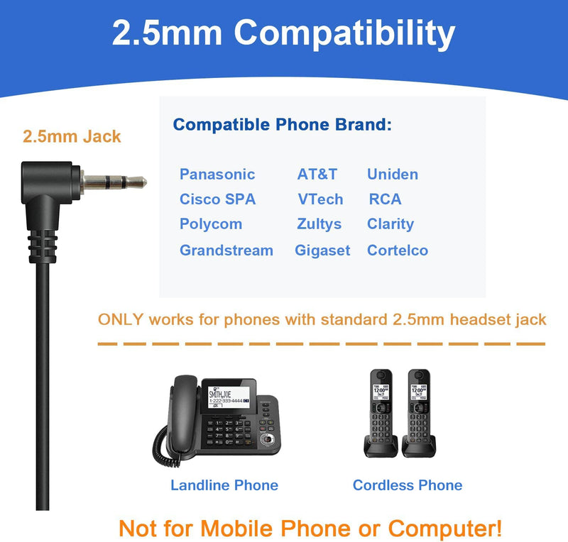 Callez 3.5mm Female to 2.5mm Male Headphone Adapter Cable Connector, Suit for Smartphone Headset Convert to 2.5mm Jack Work for Telephone and Cordless Phones with 2.5mm Headset Jack