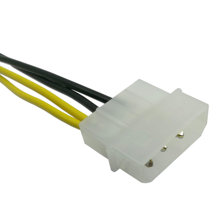 (3-Pack) COMeap LP4 Molex Male to ATX 4 pin Male Auxiliary Power Adapter Cable 9.5-inch(24cm)