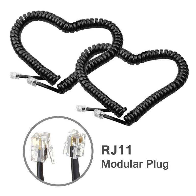 Telephone Cord Detangler,LOVK 2 Pack 13Ft Uncoiled / 2Ft Coiled Telephone Handset Cord with 2 Pack 360 Degree Rotating Landline Cable Detangler Swivel Cord Untangler Telephone Accessory Cord+Detangler