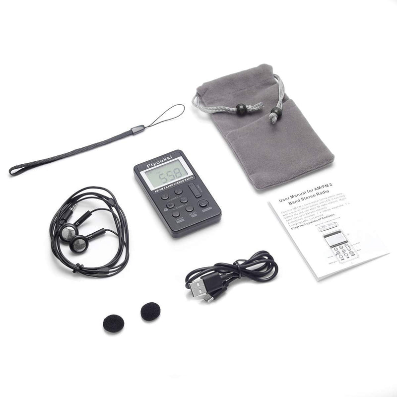 FM Radio Headphones Ear Muffs and Pocket AM FM Radio with Best Reception for Walking Jogging Exercising Daily Works