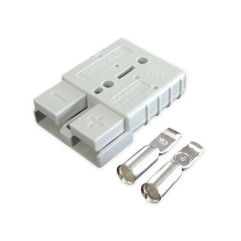 Bohaner 10 x Anderson Plug 50A Battery Connector, Plug Cable Terminal, 600V 50Amp Quick Connection Plug for Anderson Forklift Caravan Trailer Gray