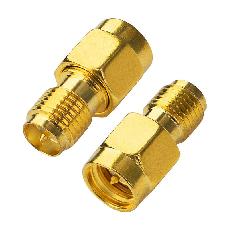 BOOBRIE SMA WiFi Adapter RP-SMA Female to SMA Male Coaxial Connector RF Antennas Plug Connector RP-SMA to SMA Adapter SMA Plug to RP SMA Jack for FPV Drone Pack of 2