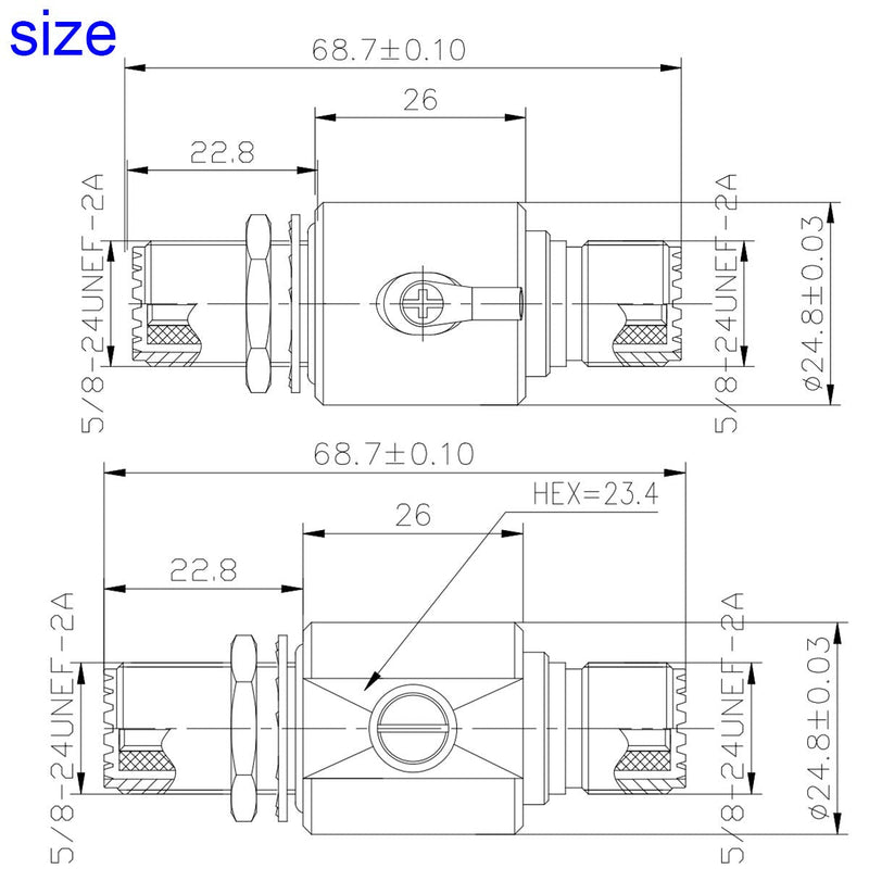 UHF Coaxial Lightning Arrestor PL-259 Lightning Surge Protector PL259 Socket (UHF Female) to SO239 Socket (UHF Female) Bulkhead for CB Radio, HAM Radio Gear, 2-Way Base Stations RFiotasy