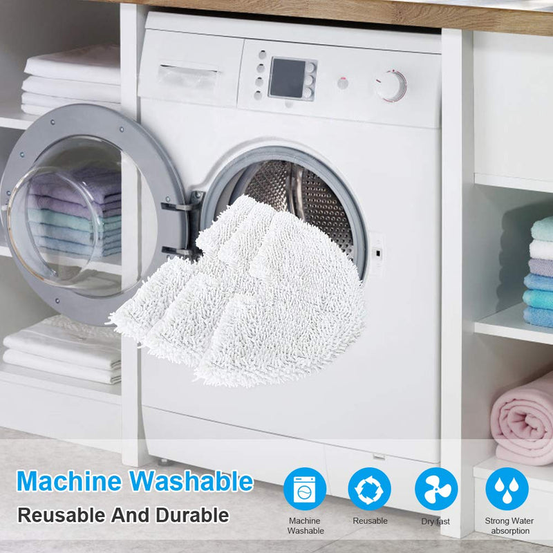 Fushing 3Pcs Steam Mop Pads, Triangle Washable Microfiber Cleaning Steamer Replacement Pads for Shark Steam Pocket Mop S3500 Series S3501 S3550 S3601 S3601D S3801 S3801CO S3901 SE450 S2901 S2902