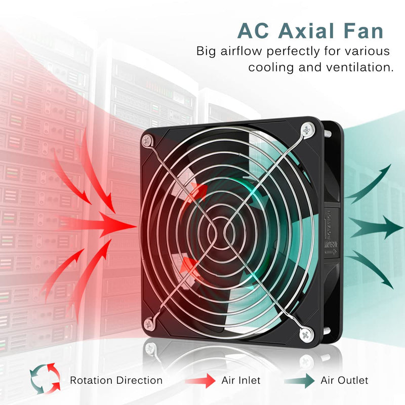 GDSTIME 120mm Fan 230V Fan 120 x 25mm 220V Fan Dual Ball Bearing AC 240V Brushless Cooling Fan