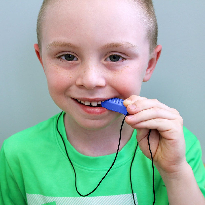 ARK's Brick Stick XXT Textured Chew Necklace Made in The USA (Very Firm, Blue)