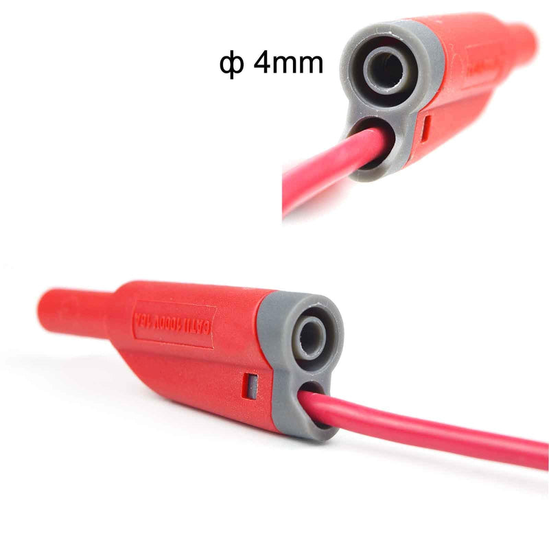 ZIBOO ZB-X13 Stackable Banana to Banana Plug Test Leads,Test Cable Wire for Multimeter,Circuit Testing,4mm Banana Male Plugs Fully Insulated Stackable Shrouded